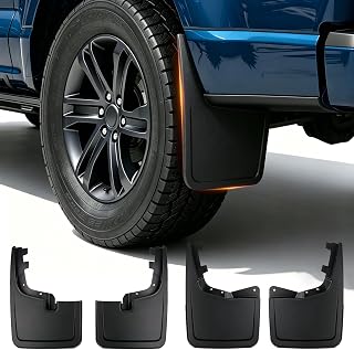 Sunsdrew Mud Flaps for 2021-2026 Ford F150 Accessories（Not for Raptor） | 4PCS Front & Rear Splash Guards - No-Drilling All Weather Exterior Mud Guards