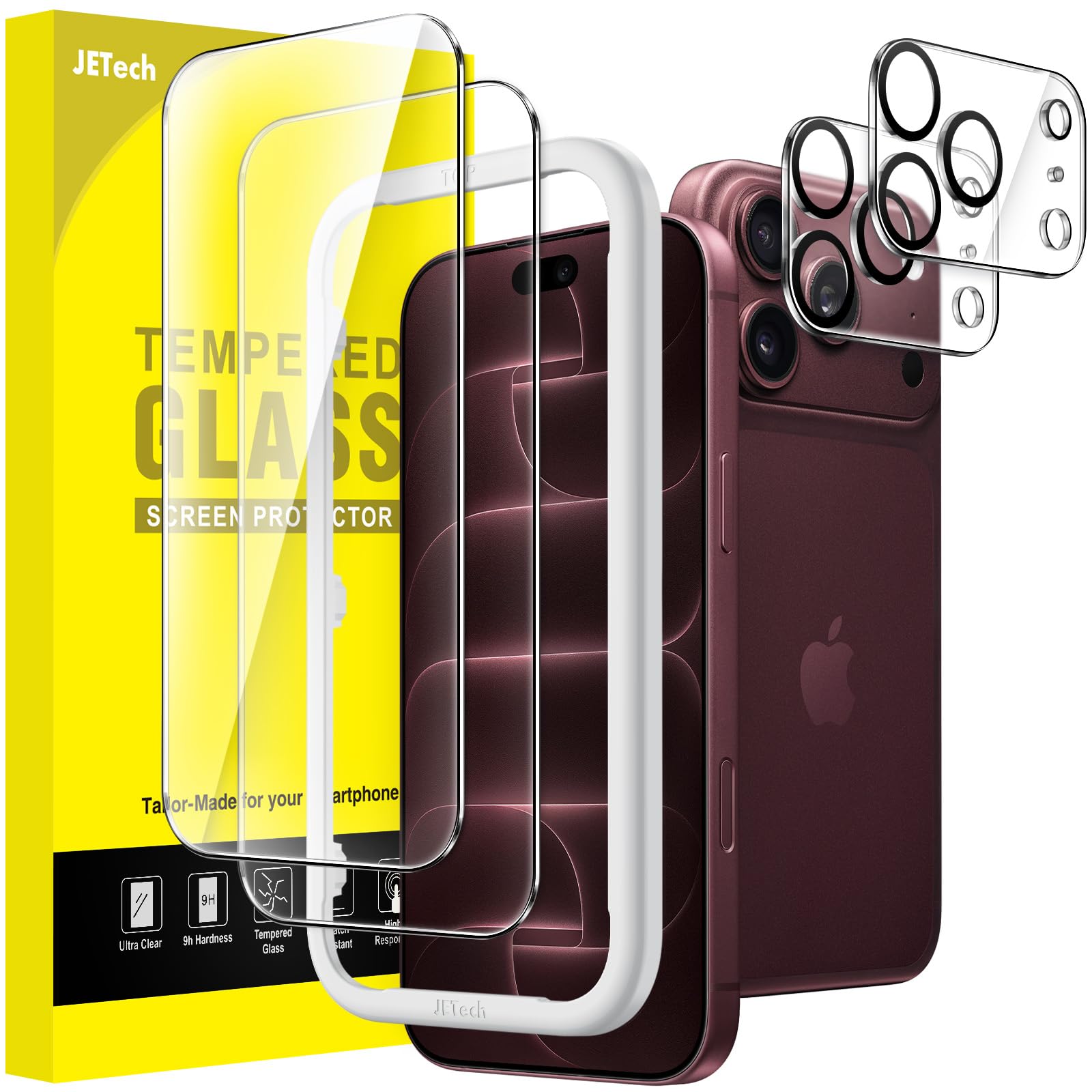 JETech Protective Film + Camera Lens for iPhone 18 Pro