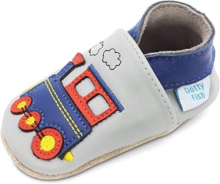 Dotty Fish soft leather baby shoes with non-slip suede soles, Toddler shoes, boys, Animals, EU 17 - 28/UK 1 - 10