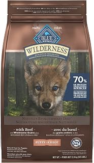 Blue Buffalo Wilderness More Meat & Wholesome Grains Natural Dry Dog Food, Puppy Beef 4.5lb
