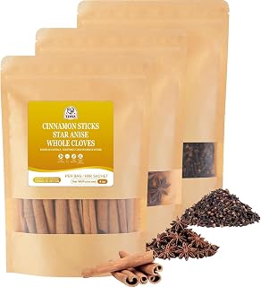 52USA Cinnamon Sticks, Star Anise, Whole Cloves, 4oz Each Spice Set | All Natural Spice Set, No Preservatives, Perfect for Kitchen Refill, Cooking, Spice Gift Set