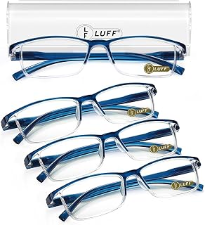 LUFF 4Pairs Anti-Blue Ray Reading Glasses Portable Ultralight Readers