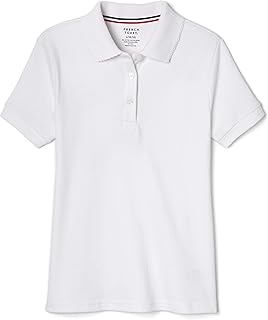 French Toast Girls' Short Sleeve Picot Collar Polo School Uniform Shirt (Standard and Plus)