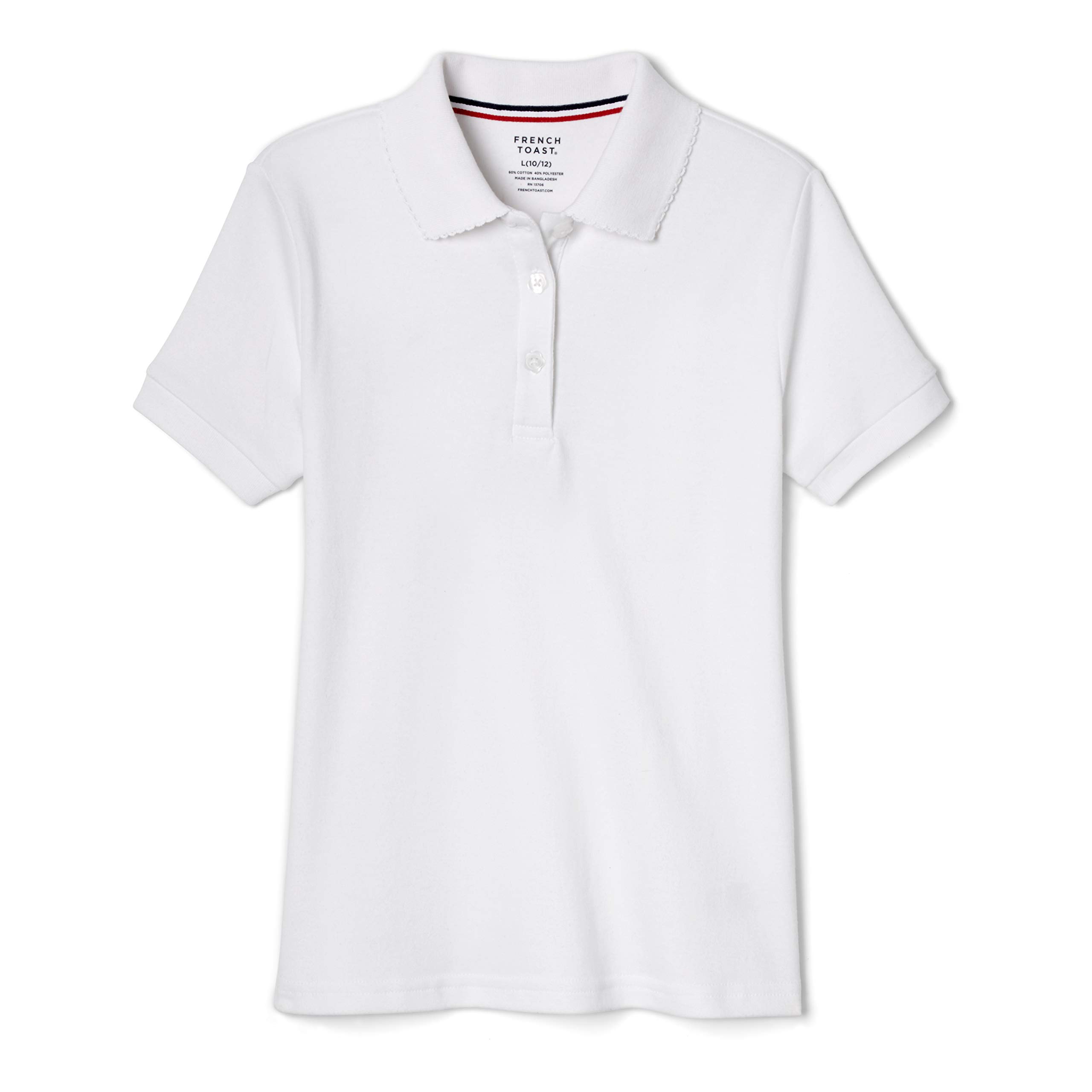 French Toast Girls' Short Sleeve Picot Collar Polo School Uniform Shirt (Standar