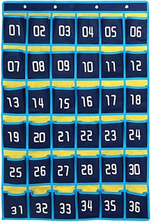Loghot 36 Numbered Pockets Classroom Pocket Chart for Cell Phone Holder | Wall Door Hanging Pocket Organizer for Phone Calculator Holder, Phone Pouch for School Classroom & Office Phone Management