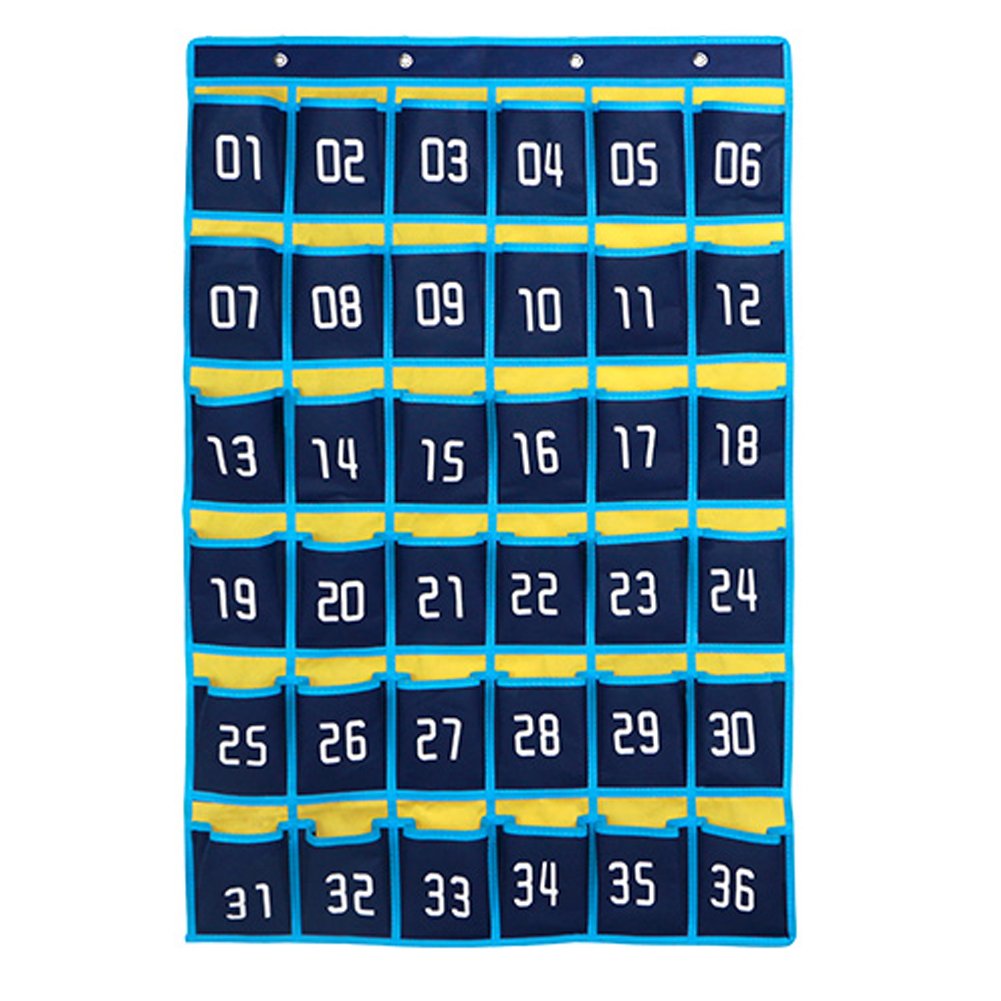 Loghot 36 Numbered Pockets Classroom Pocket Chart for Cell Phone Holder | Wall D