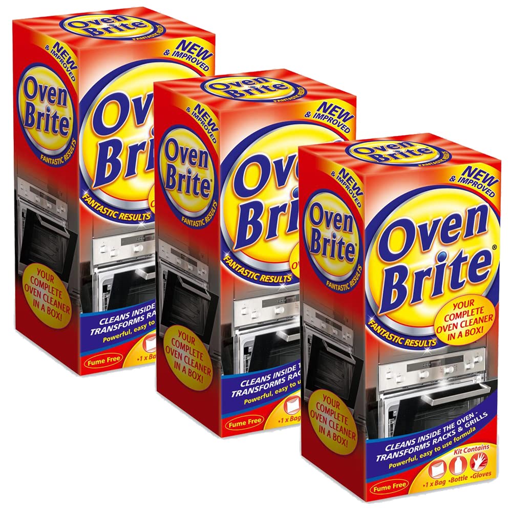 3 x Oven Racks Grill Cleaner Kit Liquid 500ml Pair of Gloves Bag Easy to Use Set