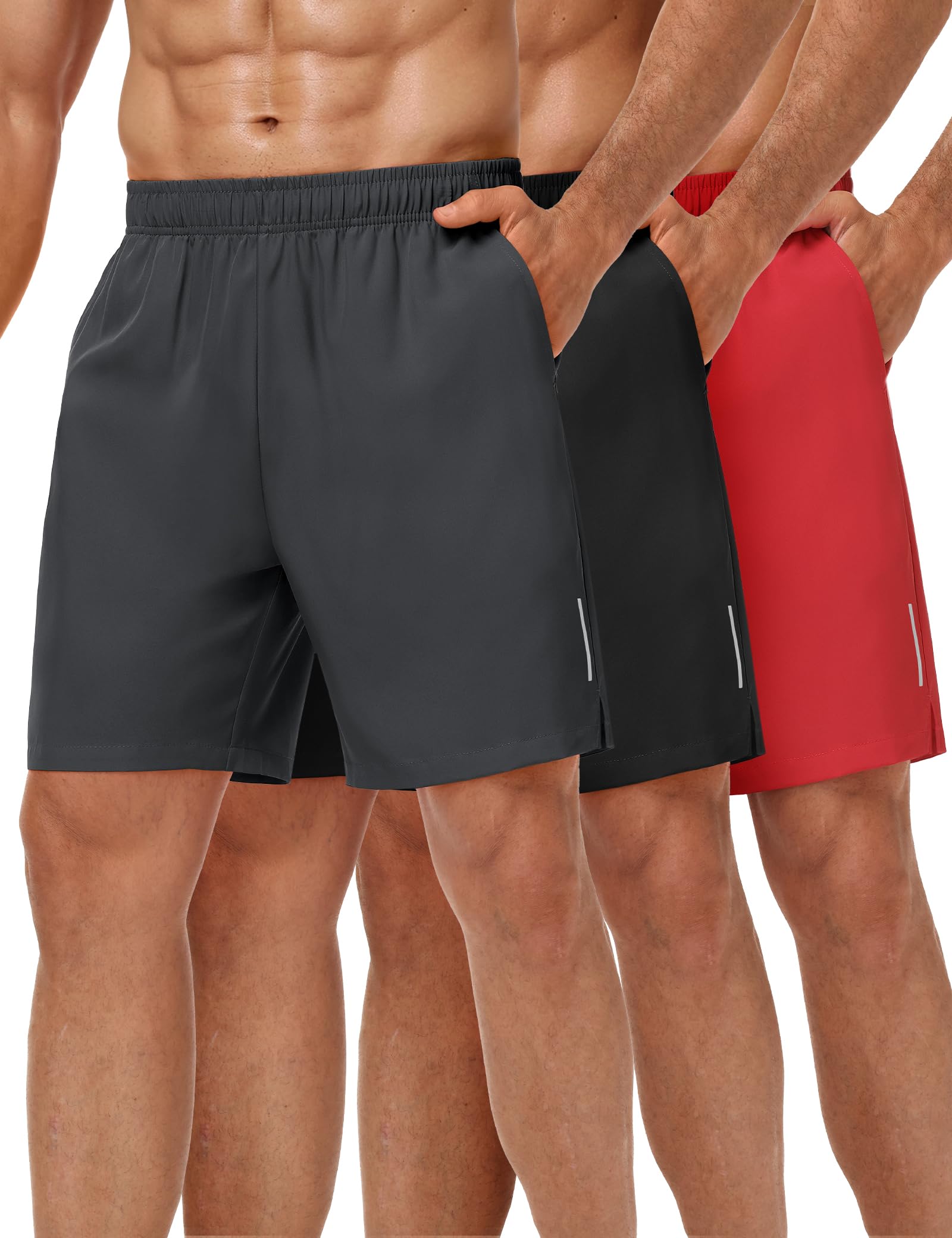 MIER Pantaloncini da Corsa da Uomo, 17,8 cm, Leggeri, ad Asciugatura Rapida, con