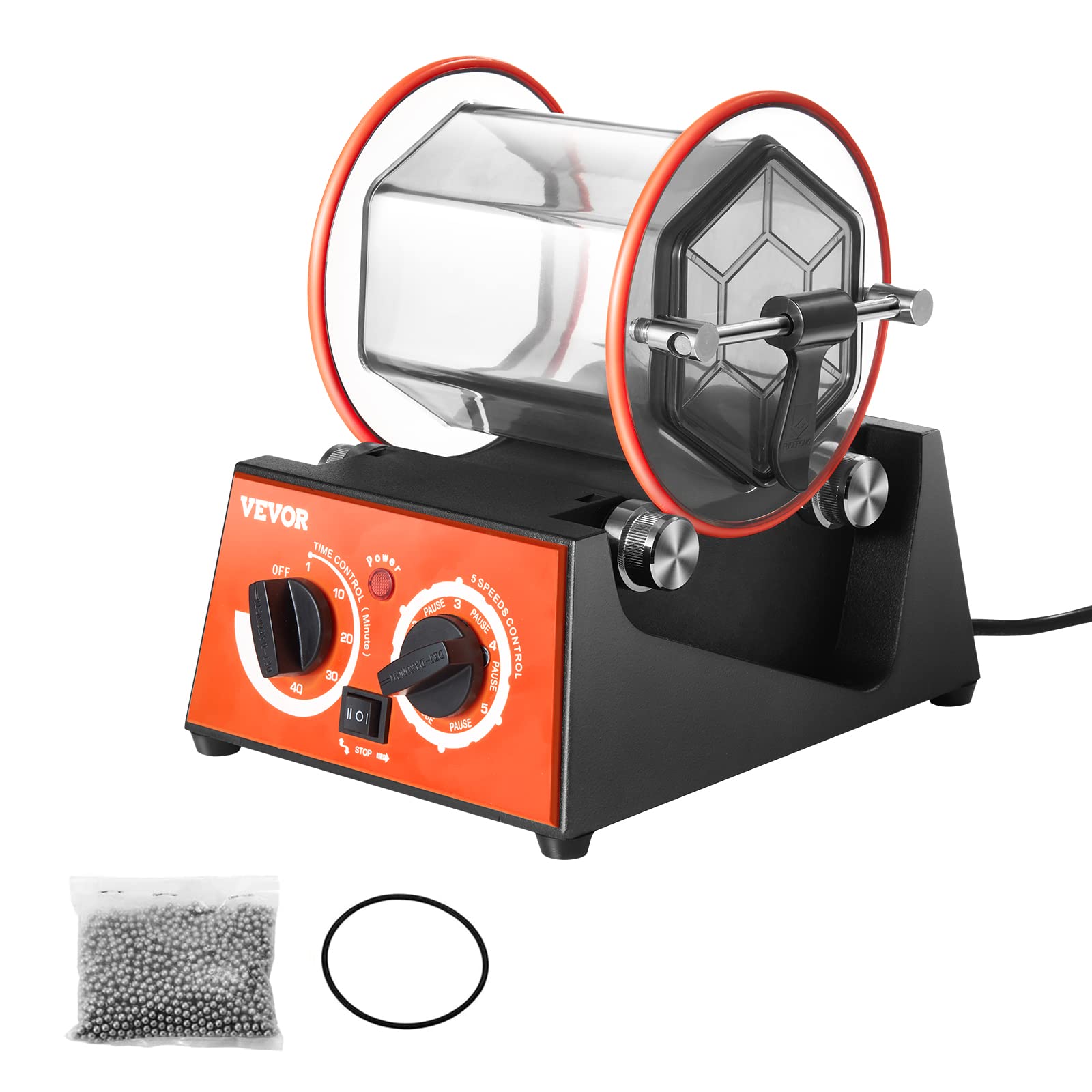 VEVOR Jewelry Polisher Tumbler, 6.6lbs/3kg Capacity Mini Rotary Tumbler Machine 