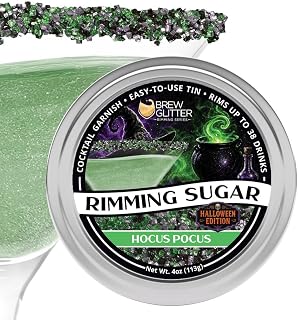 Brew Glitter Hocus Pocus Green, Purple & Black Rimming Sugar, Cocktail Garnish, 4oz