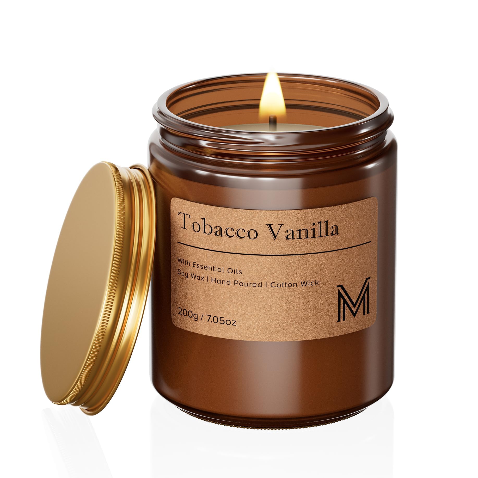 M&SENSE Tobacco Vanilla Scented Candle | Non-Toxic Soy Candle Gift Set l Long La
