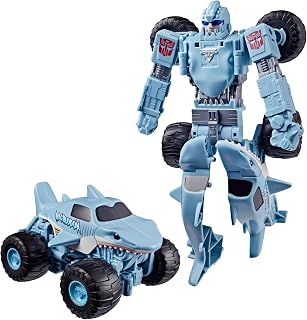 Transformers Monster Jam Megalodon (Big Tooth) | Action Figure Changes from Robot to Monster Truck, Toys for 6+
