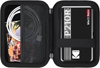 RAIALL Hard Case for Kodak Mini 2 Retro 4PASS Portable Photo Printer, Black/White, Travel Bags