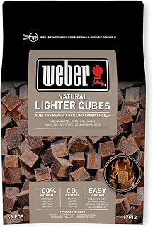 Weber Lighter Cubes | BBQ Accessory, Natural Fire Starter for Barbecue Charcoal & Briquettes, Fast Ignition, Clean Handling, Odourless, 48 Pieces