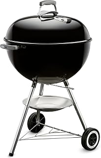 Weber® Original Kettle Charcoal Grill, 22-Inch, Black | Classic Outdoor BBQ Grill with One‑Touch™ Cleaning System & Precise Temperature Control Dampers