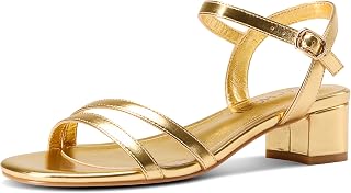 Aachcol Women Square Open Toe Chunky Block Heel Ankle Strap Low Heel Wedding Party Dress Shoes 2"
