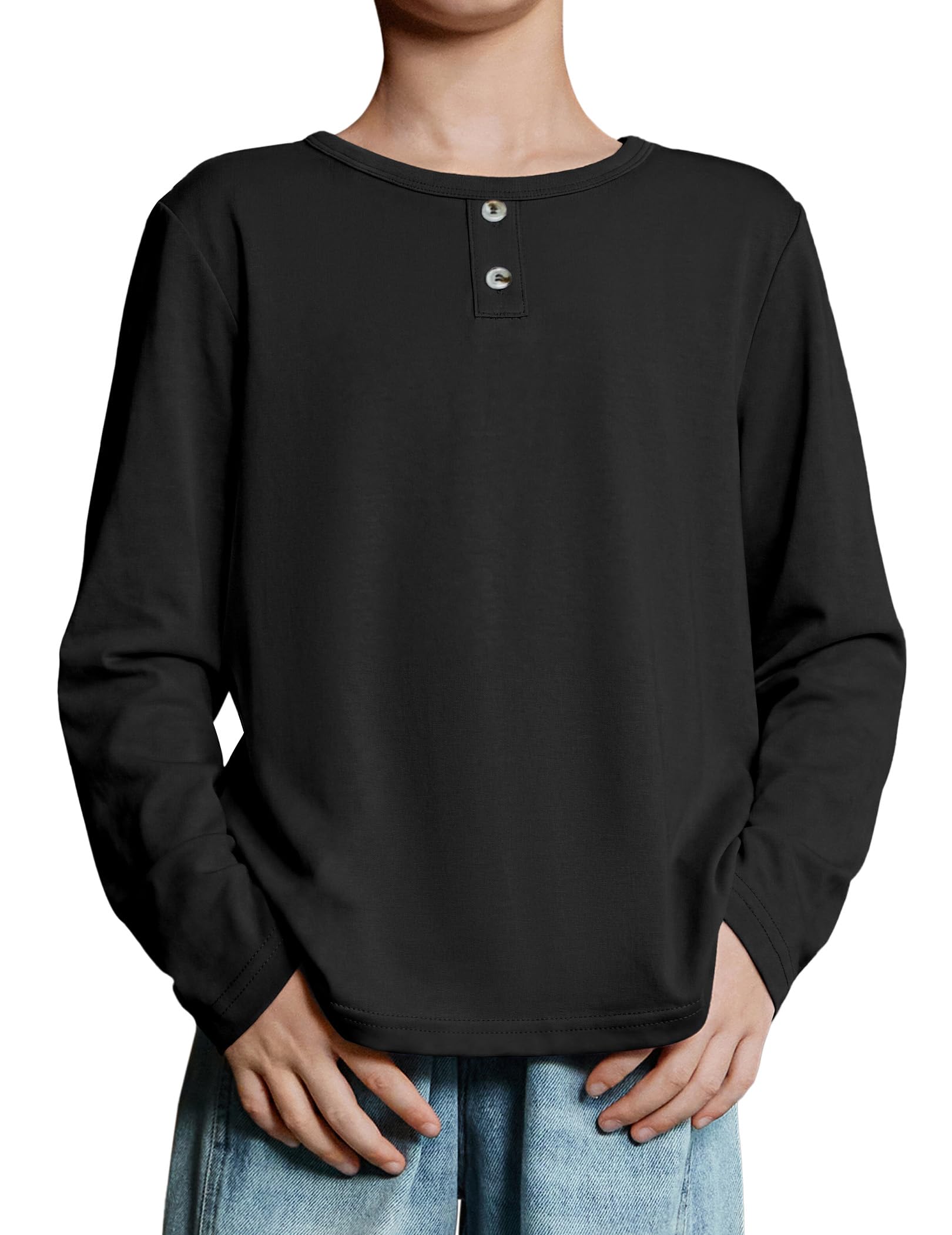 Arshiner Boys Long Sleeve Shirts Casual Crewneck Tee Tops 4-12 Years