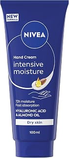 NIVEA Intensive Moisture Dry Skin Hand Cream, 100 mL | Nourishing Cream with Hyaluronic Acid and Almond Oil, 72-Hour Moisture, Daily Intensive Moisturiser for Dry Hands