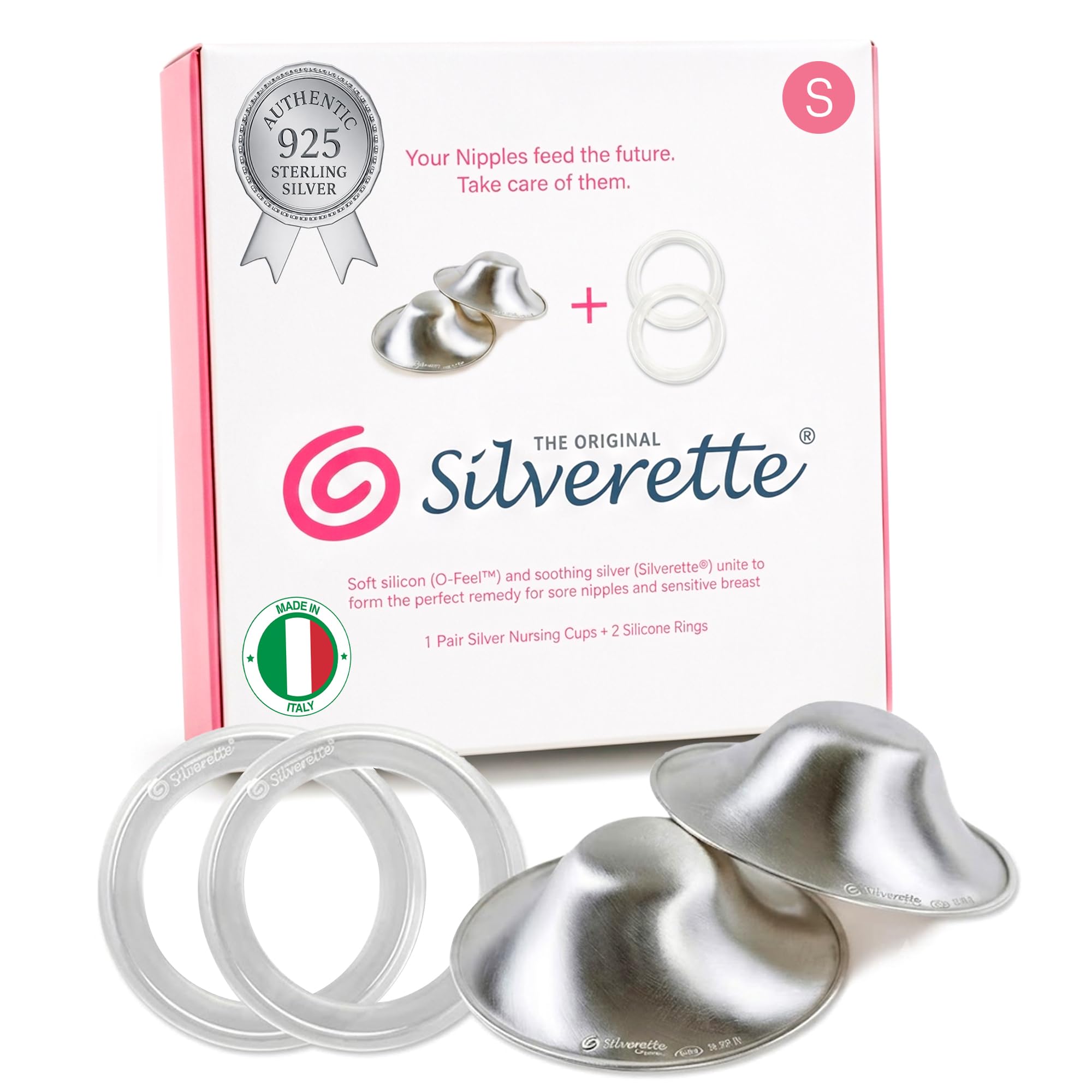 Silverette The Original Silver Nursing Cups, Nipple Covers for Breastfeeding