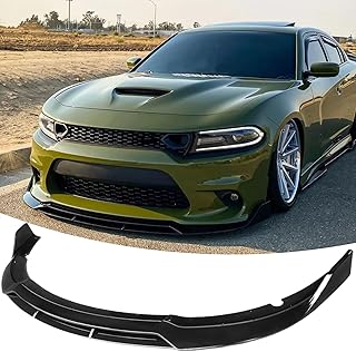 NEESPOC Front Lip Spoiler for Dodge Charger SRT 2015-2023 Accessories | (for SRT Hellcat, RT, Scat Pack, Daytona, RT 392), Glossy Black, Nice Clean Look Mods, Aggressive Look, Easy intallation