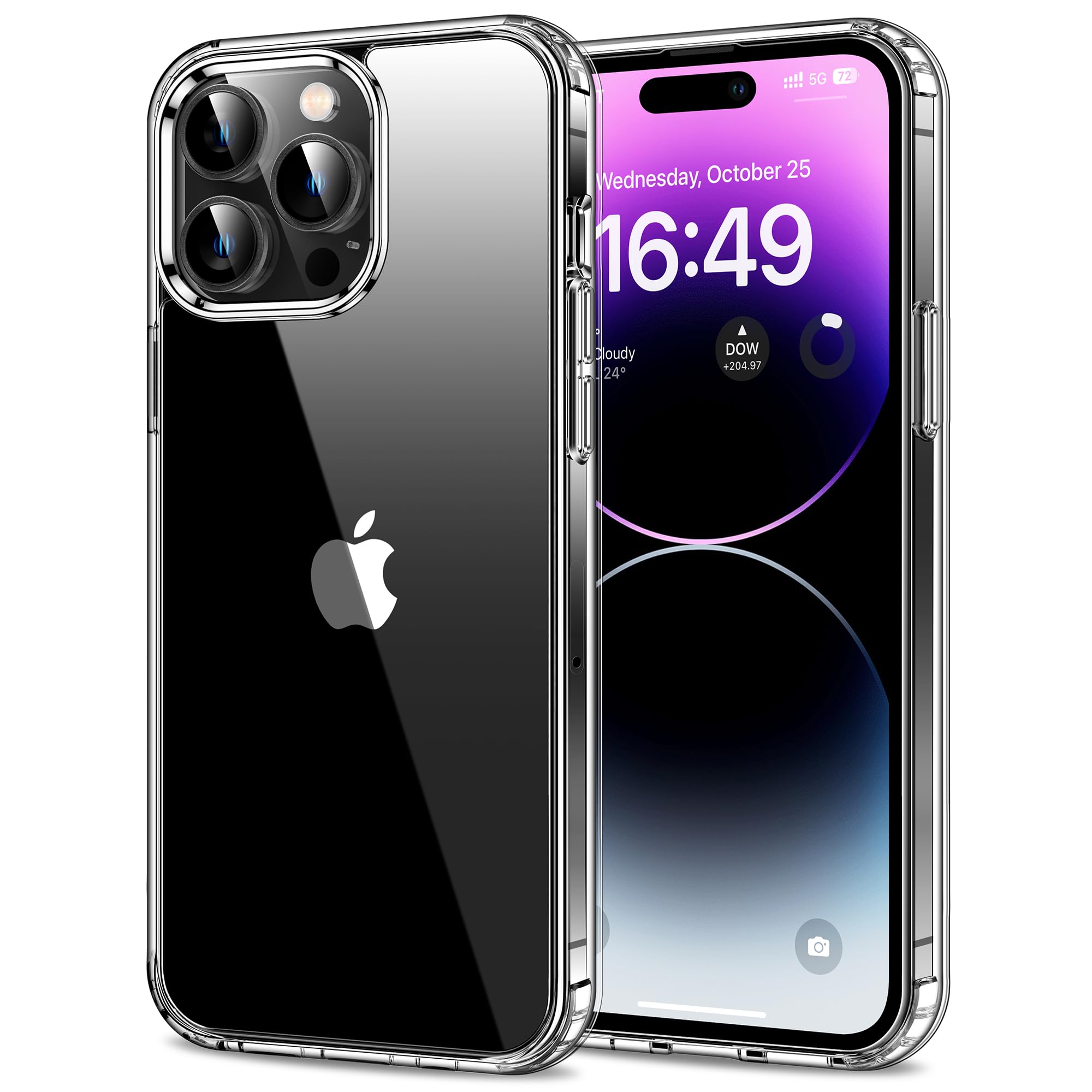 HOOMIL Case for iPhone 14 Pro, Anti-Yellowing, Crystal Clear