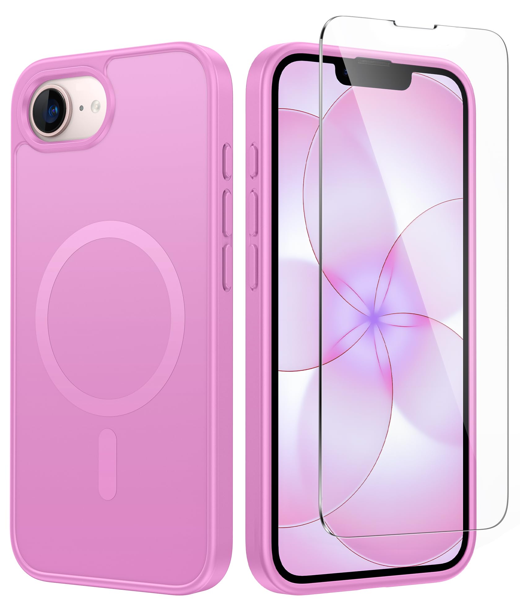 FNTCASE for iPhone 17e/16e Case Silicone Magnetic Pink