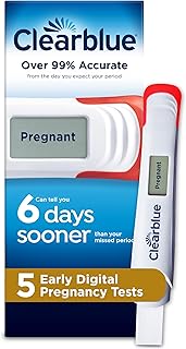 Clearblue Early Digital Pregnancy Test, Early Detection at Home Pregnancy Test, 5 Ct