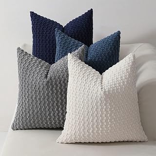 Grey Corduroy Cushion Cover 18x18 Inch 1 Pack Soft Square Cushion Cover for Farmhouse Sofa Bed Home Decor