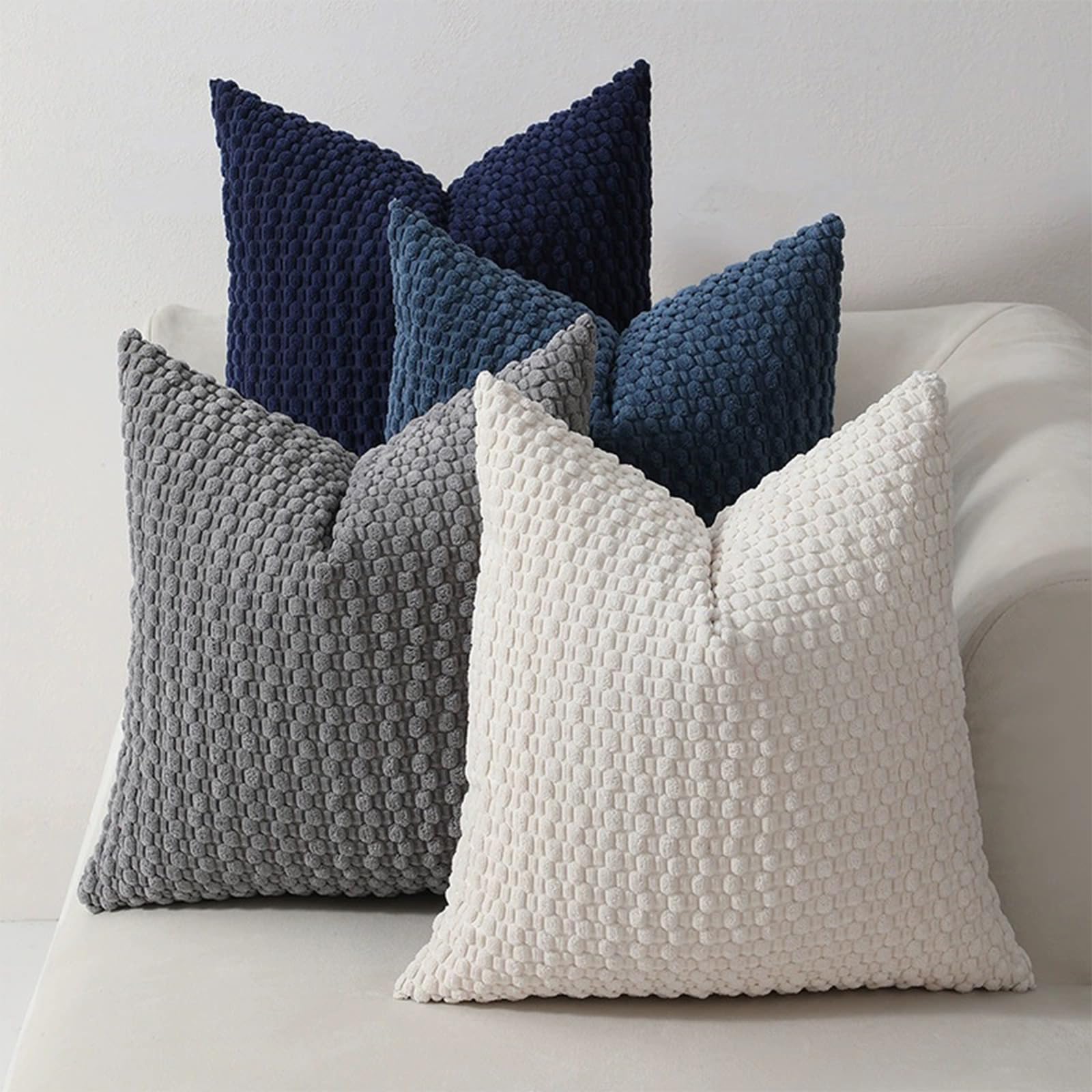 Grey Corduroy Cushion Cover 18x18 Inch 1 Pack Soft Square Cushion Cover for Farm