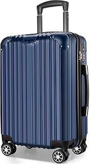 VARNIC Suitcase, Carry Bag, Carry Case, Carry-on on Airplane, Ultra Lightweight, Large, Quiet, Double Casters, Shockproof, 360° Rotation, Equipped with TSA Lock, Zipper Type, Travel, Business Trips, Blue, Small Size, Carry-On / 14.2 gal (40 L) (1 - 3 nights)