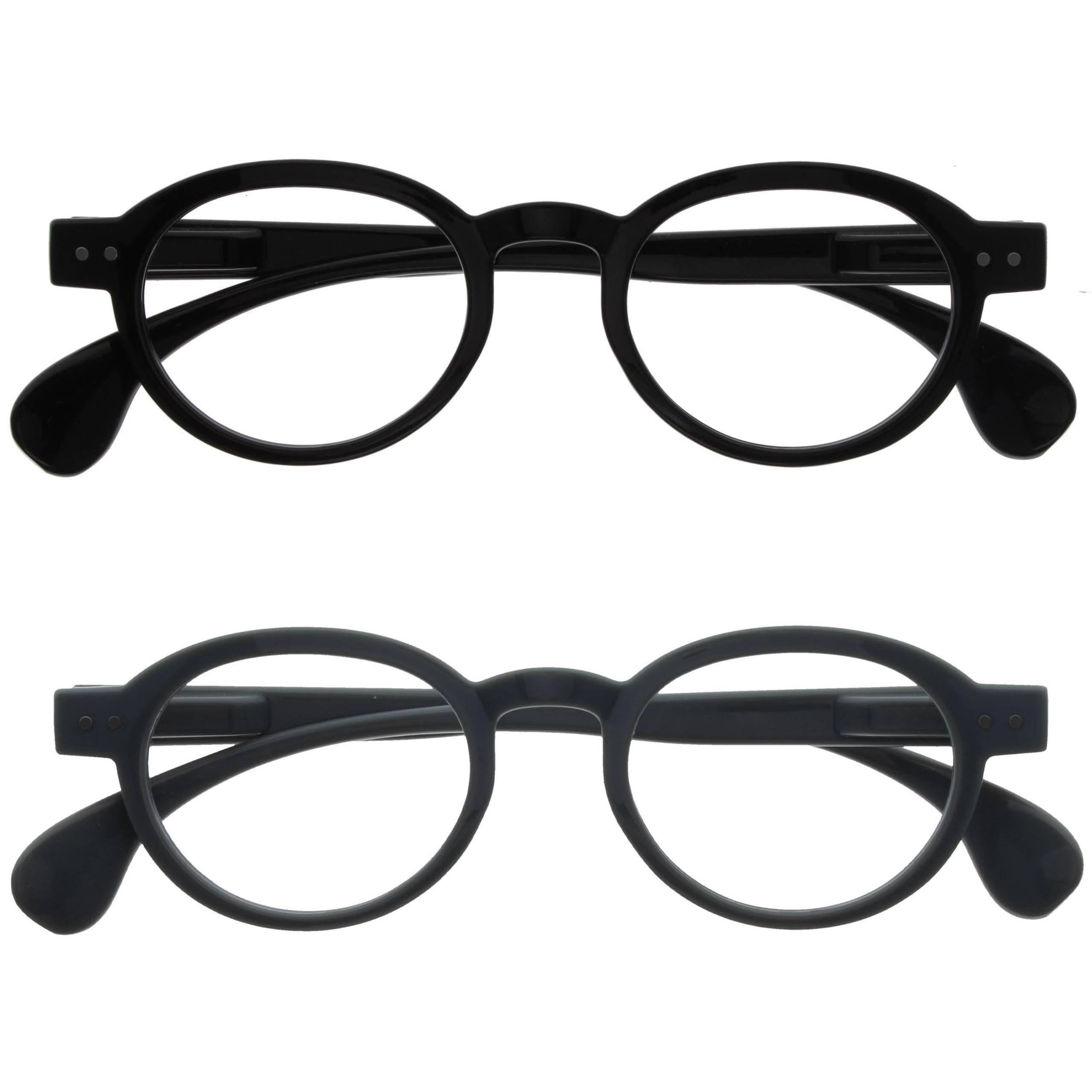 OPULIZE OCA Reading Glasses – Modern Retro Round Frame – Men and Women – Spring 