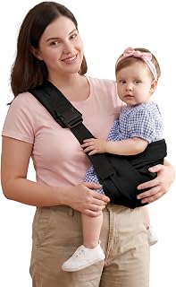 Shiaon Baby Sling Carrier, Adjustable Baby Carrier Newborn to Toddler Carrier for 8-40lbs, Toddler Sling Carriers, Toddlers Hip Carriers, Black