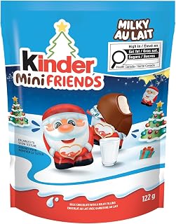 KINDER MINI FRIENDS - Milky Filling - Christmas Confections - 122 g | Milk Chocolate with a Milky Filling -Individually Wrapped Pieces - Holiday Treating and Sharing - Festive Pack