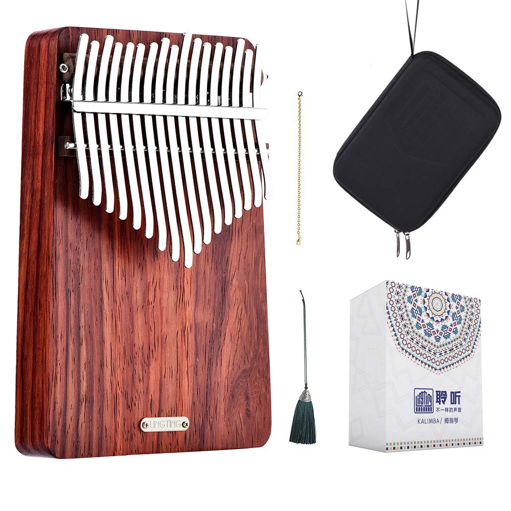 LingTing Kalimba 17 keys Thumb Piano Mbira Finger Piano Gift for Adult Beginners