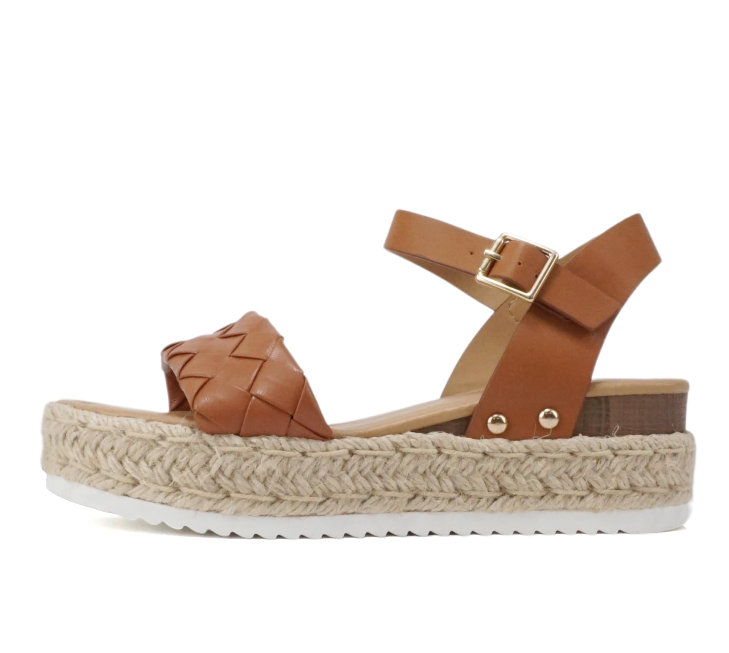 Soda Clip ~ Women's Open Toe Ankle Strap Platform Espadrille Sandal