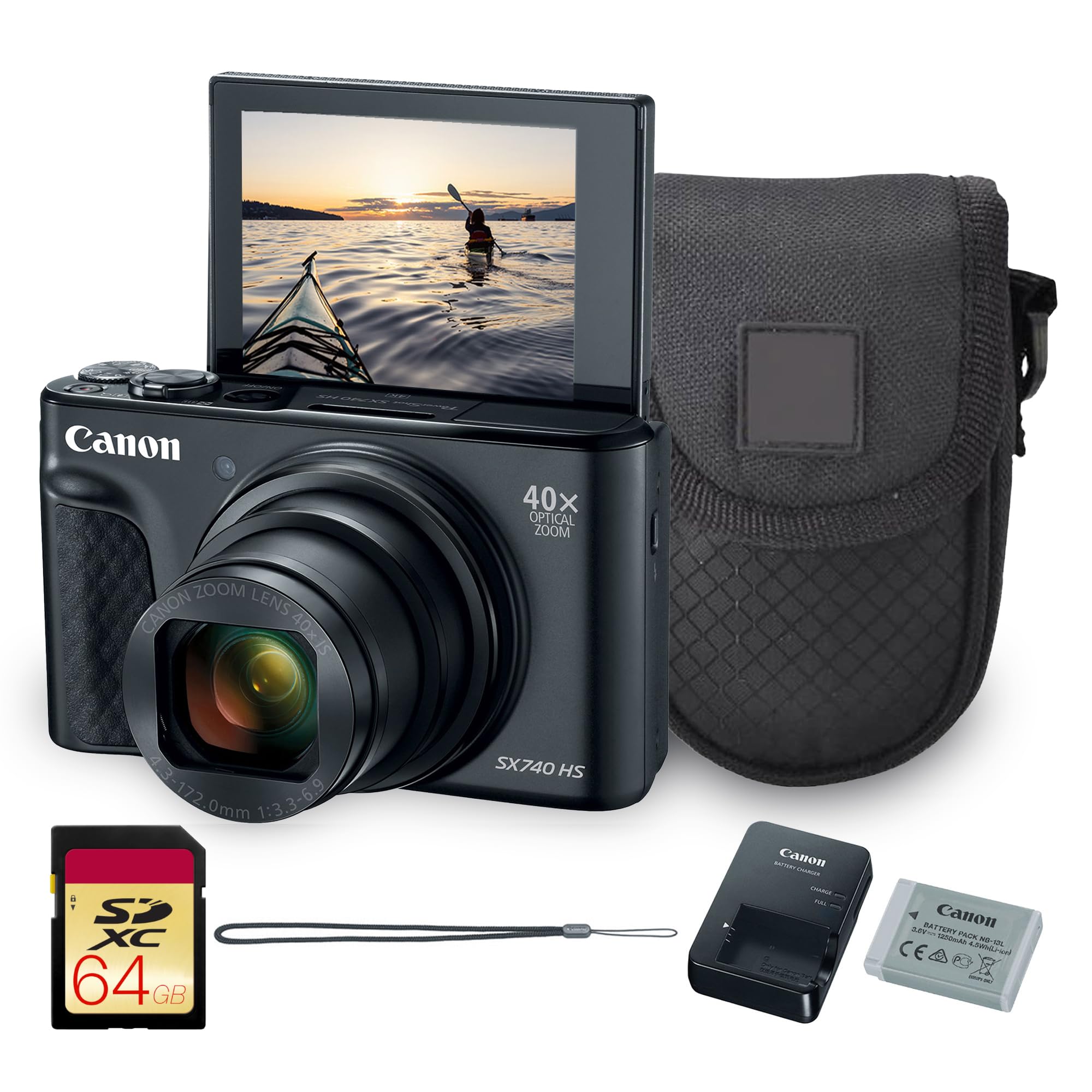 Canon PowerShot SX740 HS 20.3MP Digital Camera Bundle | Compact Point & Shoot | 