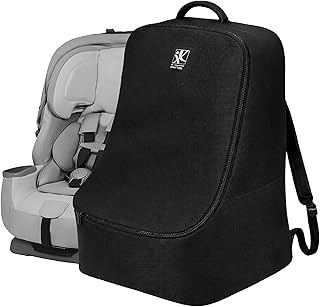 J.L. Childress Padded Backpack Car Seat Travel Bag - Ultimate, Black | Properly protects & fits most infant carriers, car seats & boosters for gate or baggage check to make airport days easier