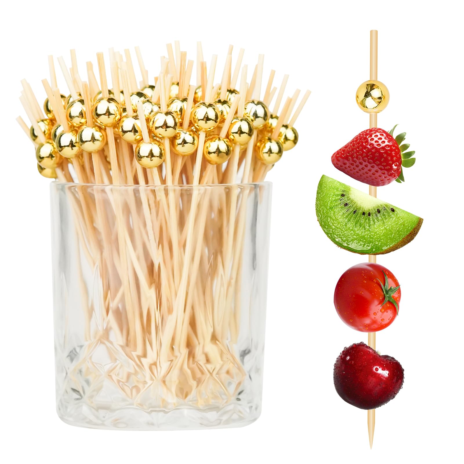 200PCS Cocktail Picks, Fancy Toothpicks for Appetizers, Decorative Skewers for A