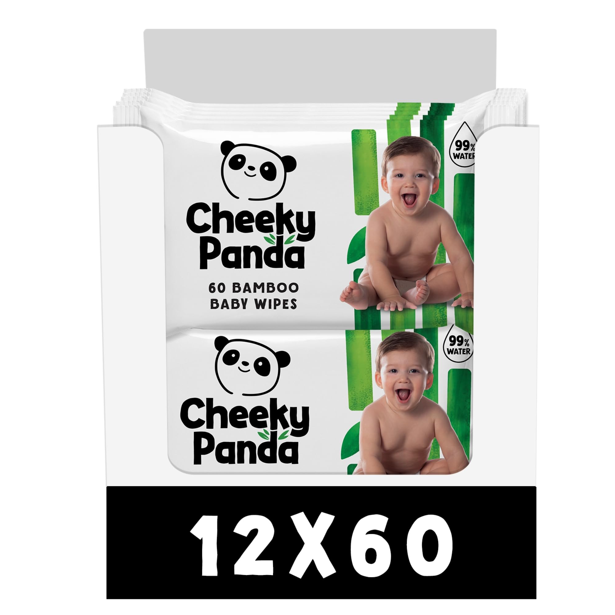 The Cheeky Panda Bamboo Biodegradable Baby Wipes Multipack | 99% Purified Water,