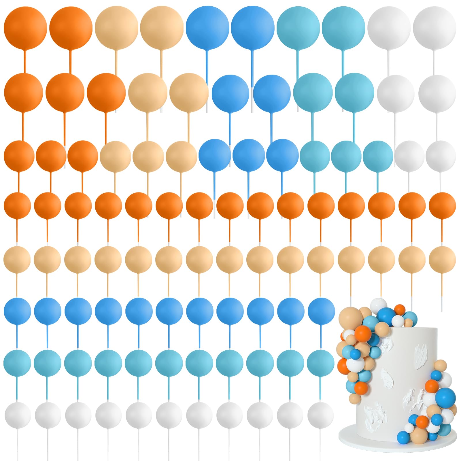 75 Pieces Cake Balls Topper Decorations Foam Cupcake Topper Mini Balloon Cake To