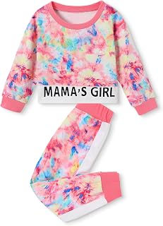 ZOEREA Baby Girls Long Sleeve Sweatshirt and Pants Set for 1-6 Years