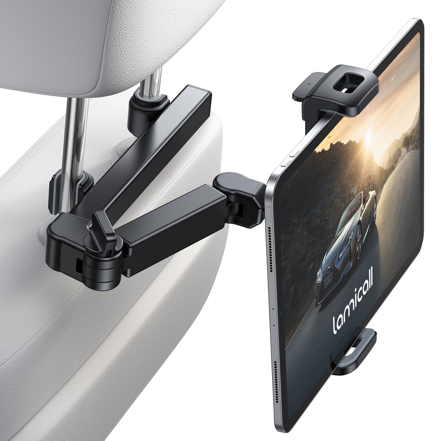 Lamicall Car Headrest Tablet Holder, 3 in 1 Extension Adjustable Arm | Tablet Ca