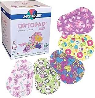 Ortopad® Girls Adhesive Eye Patches, 50/bx, Ice Cream Pack, Reg Size 4+ yr | Soft eco-friendly bamboo fabric, gentle adhesive lets skin breathe, regular size for ages 4+