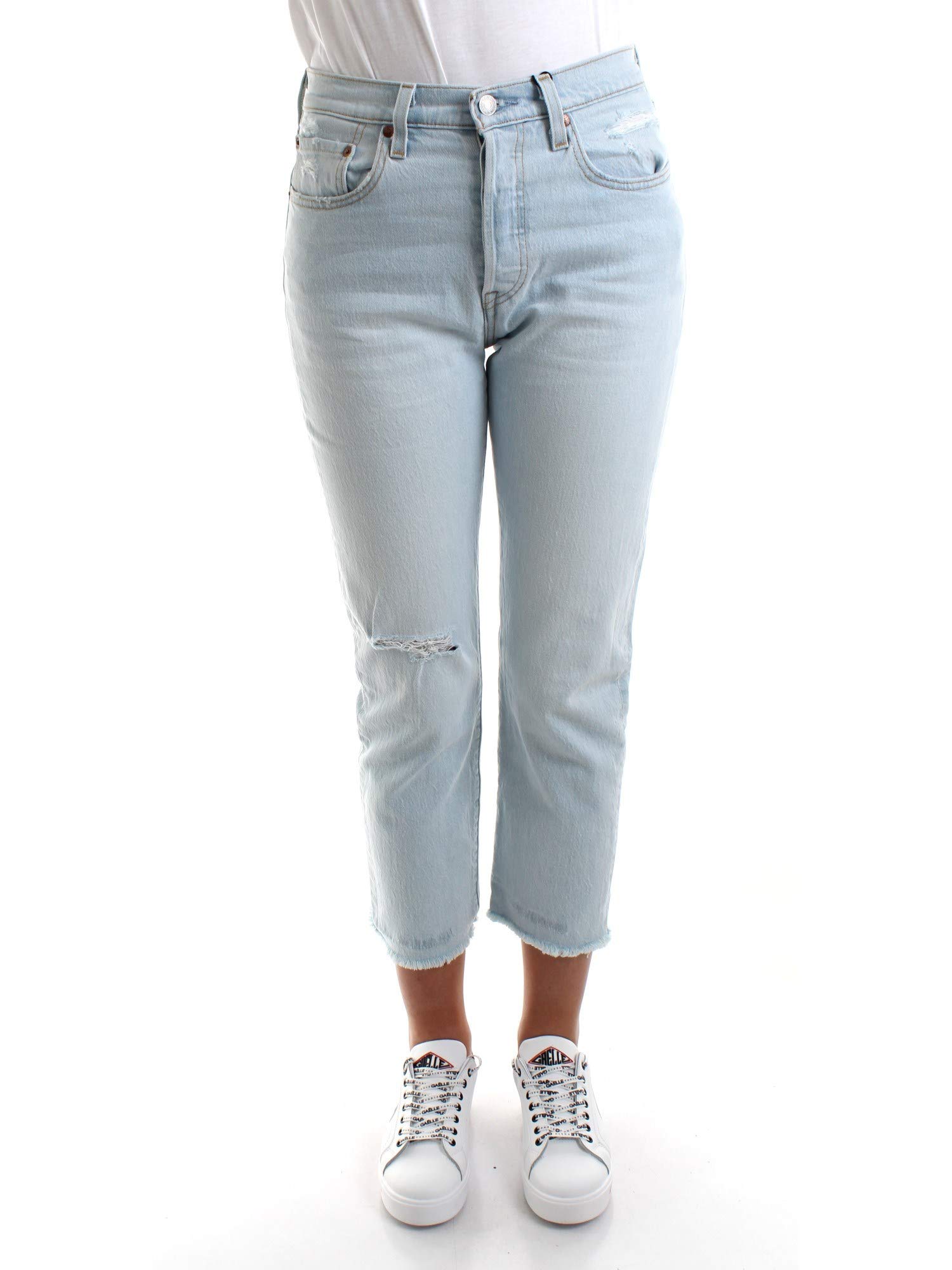 Levi's Damen Jeanshose 501 Crop High Rise, Straight Fit