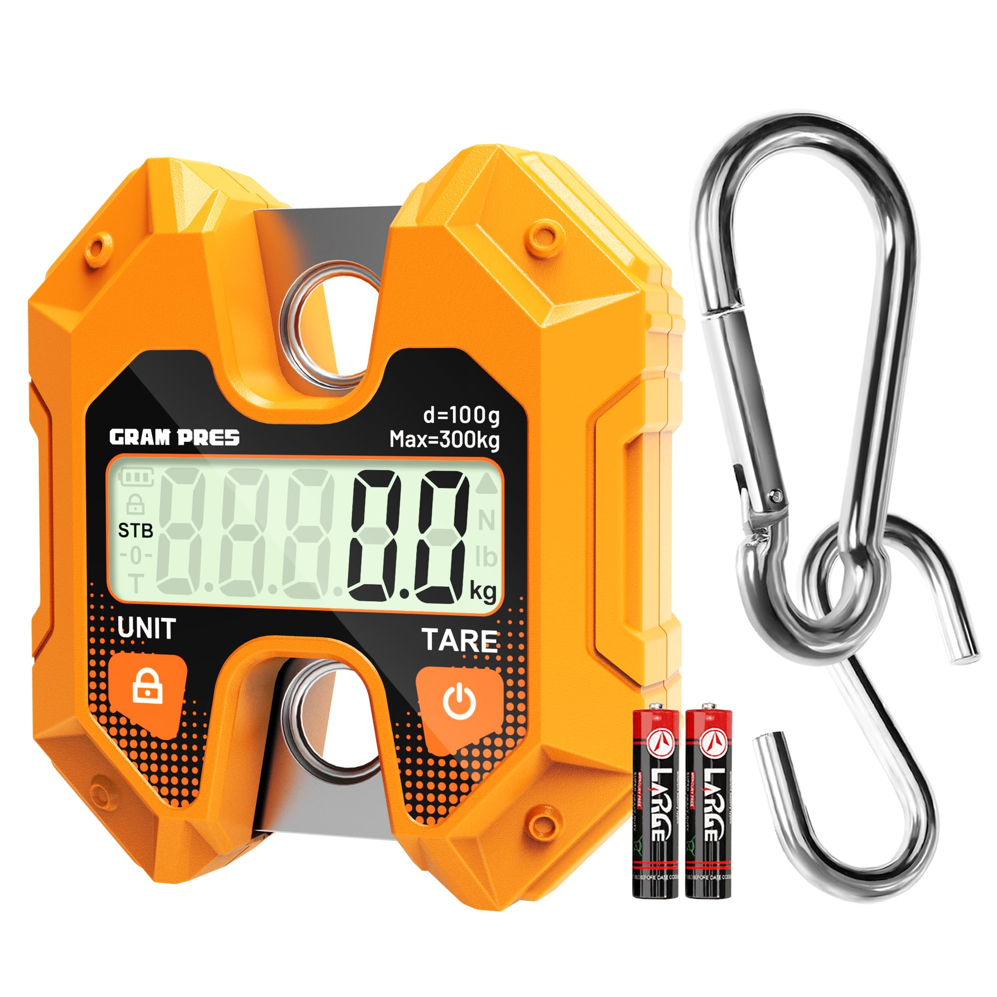 GRAM PRES Digital Hanging Scale - 660LB/300KG, Mini Crane Scale for Deer Hunting
