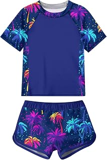 ADUKIDE Costume da bagno da bambina, 2 pezzi, protezione UPF 50+, costume da bagno estivo da spiaggia, taglia 7-16T