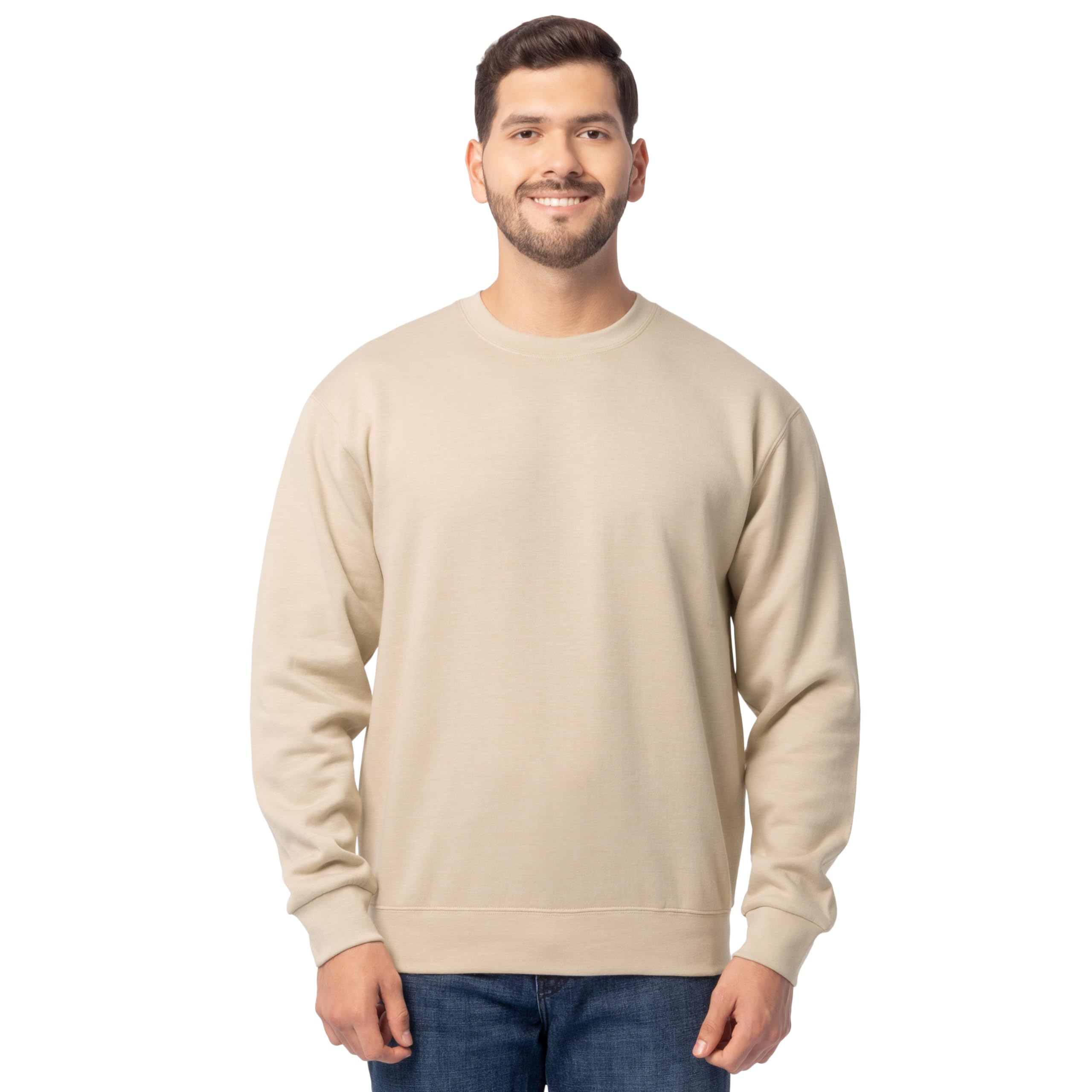 Fruit of the Loom Men's Eversoft Fleece Crewneck Sweatshirts, Moisture Wicking &