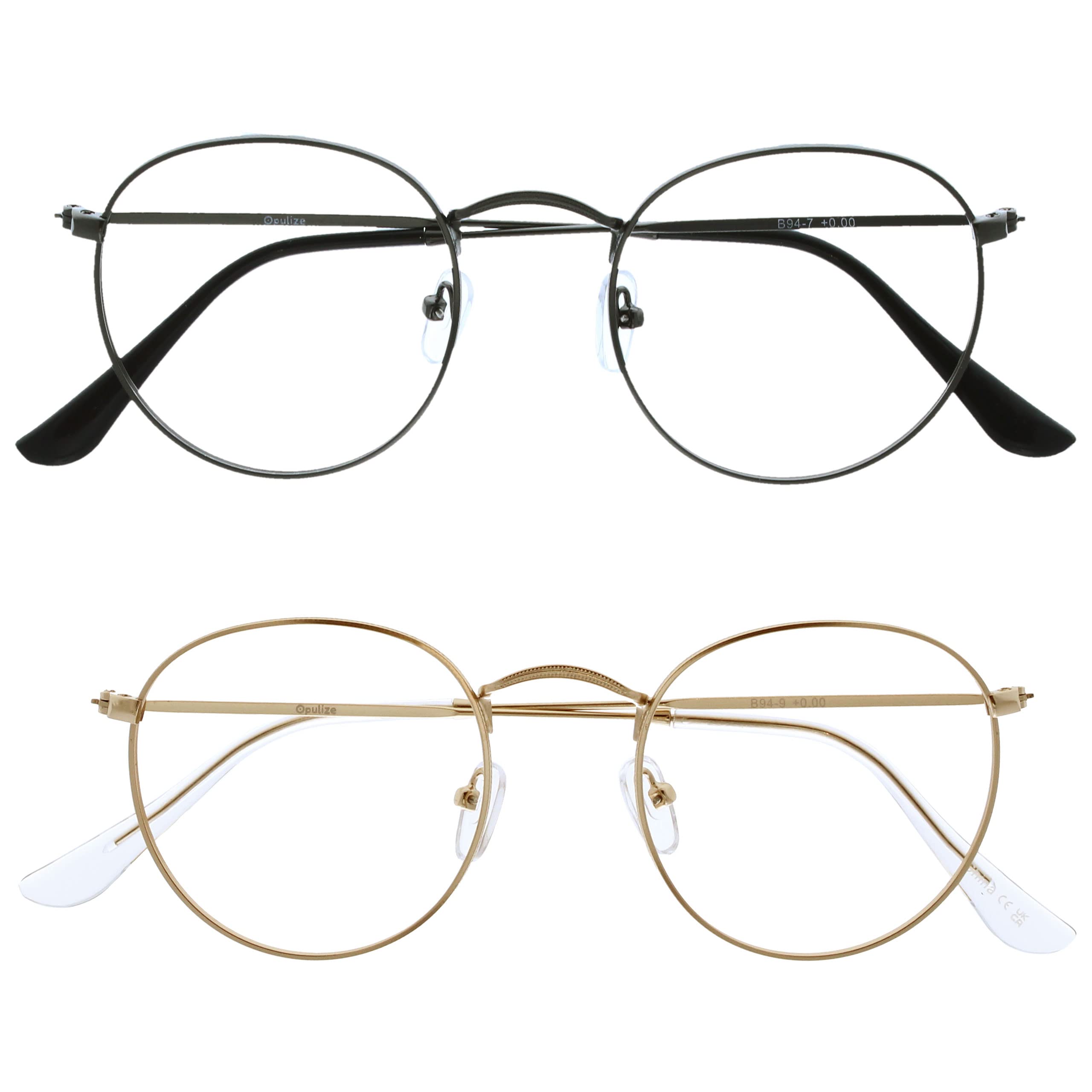 OPULIZE SOL Reading Glasses with Blue Light Blocking for Women and Men, Round Me