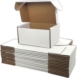 Cenoid Small Postal Boxes, 15x10x7.5cm White Postage Parcel Shipping Cardboard Boxes for Posting Shipping Delivery Packaging boxes for Small Business (Pack of 25)