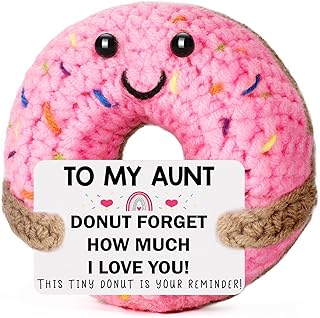 BuiltFit Aunt Birthday Gifts for Women - Gift for Aunt from Niece Christmas | Funny Handmade Crochet Donut Birthday Gifts for Best Aunts Aunty Auntie Ever from Niece Nephew Mother's Day